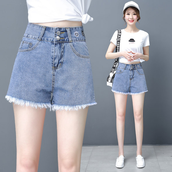 Kõrge vöökohaga vabaaja teksapüksid – sinine värv