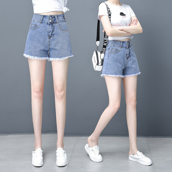 Kõrge vöökohaga vabaaja teksapüksid – sinine värv