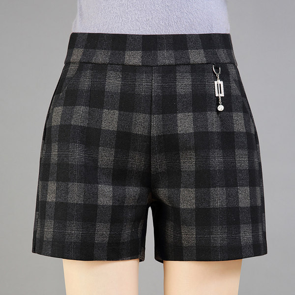 Γυναικείο casual καρό ψηλόμεσο παντελόνι