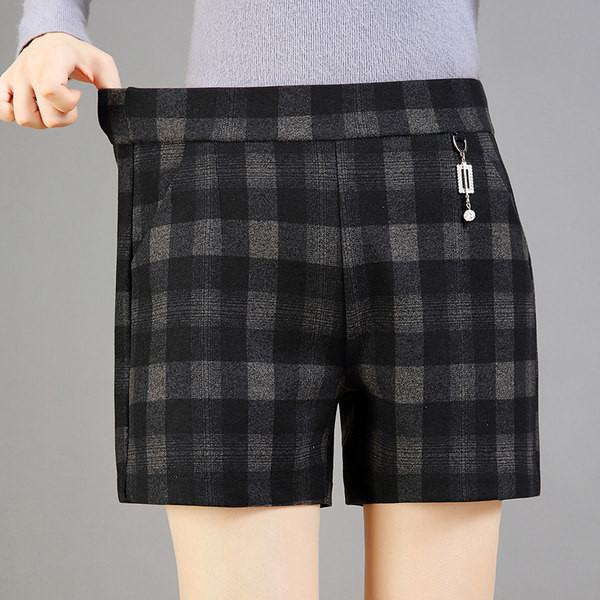 Γυναικείο casual καρό ψηλόμεσο παντελόνι