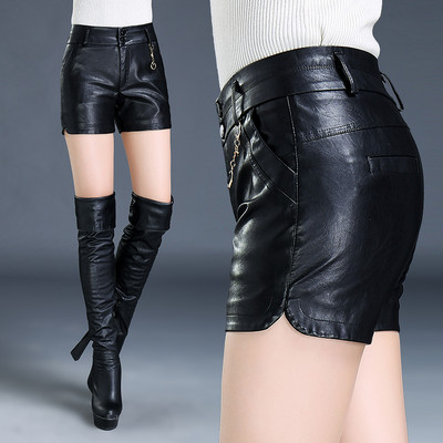 Öko-nahast valmistatud naiste lühikeste pükste uus mudel