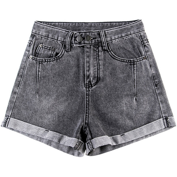 Γυναικείο κοντό τζιν με ασύμμετρο κούμπωμα