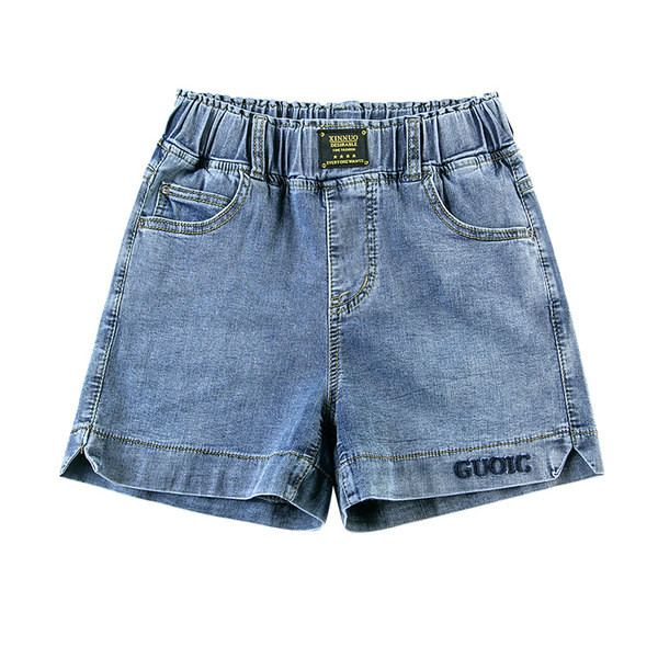 Γυναικείο σορτς με ελαστική μέση σε μπλε χρώμα