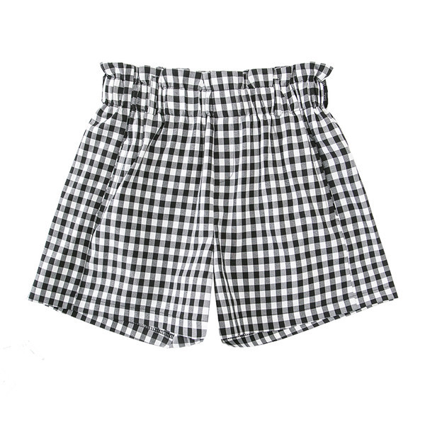 Ženske karirane kratke hlače s elastičnim strukom