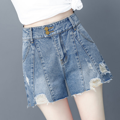 Γυναικείο κοντό τζιν με σκισμένα μοτίβα