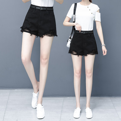 Casual γυναικείο τζιν σορτς με σκισμένα μοτίβα