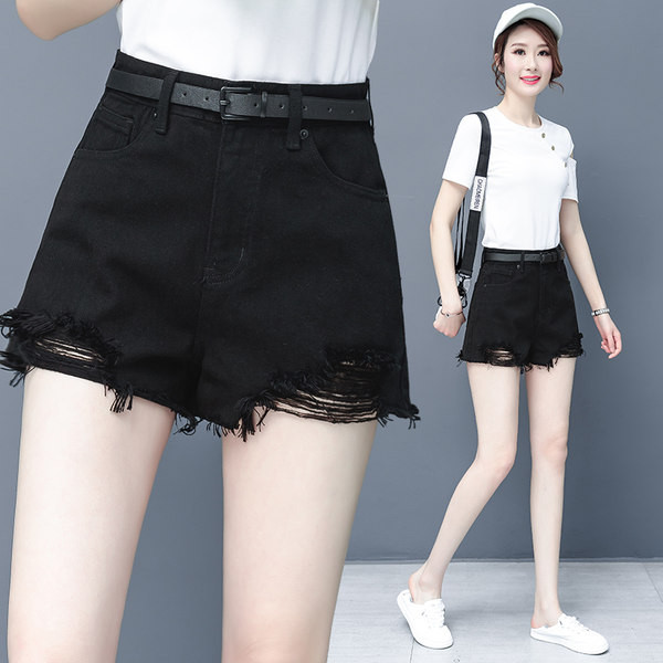 Casual γυναικείο τζιν σορτς με σκισμένα μοτίβα