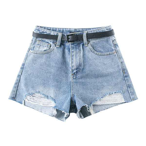 Casual γυναικείο τζιν σορτς με σκισμένα μοτίβα