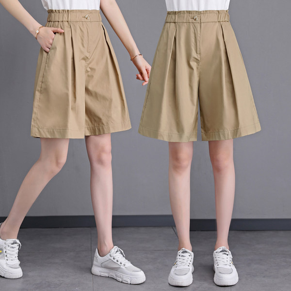 Ženske kratke hlače s visokim strukom ravni model