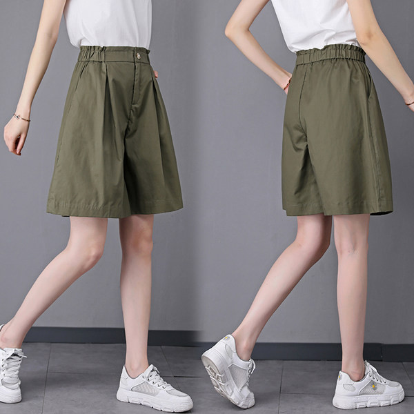 Ženske kratke hlače s visokim strukom ravni model