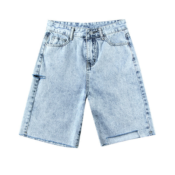 Naiste kõrge vöökoha ja nööpkinnitusega teksapüksid