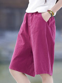 Casual παντελόνι 3/4 για γυναίκες - φαρδύ μοντέλο