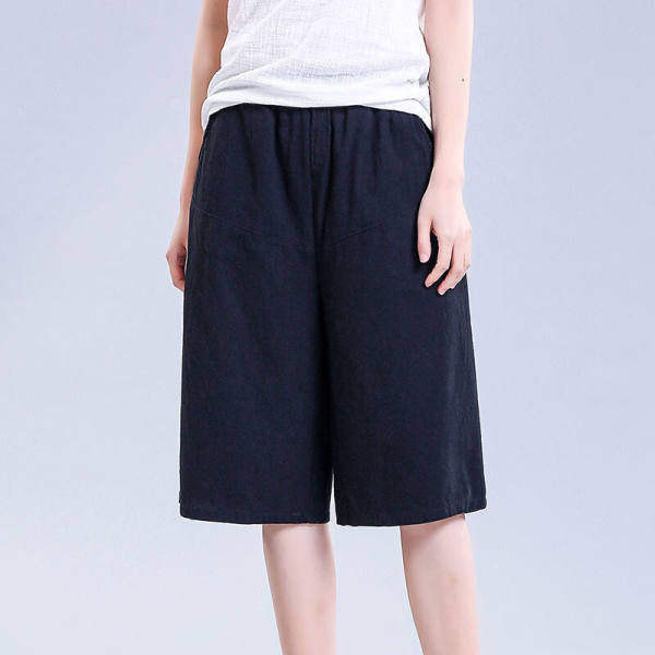 Casual παντελόνι 3/4 για γυναίκες - φαρδύ μοντέλο