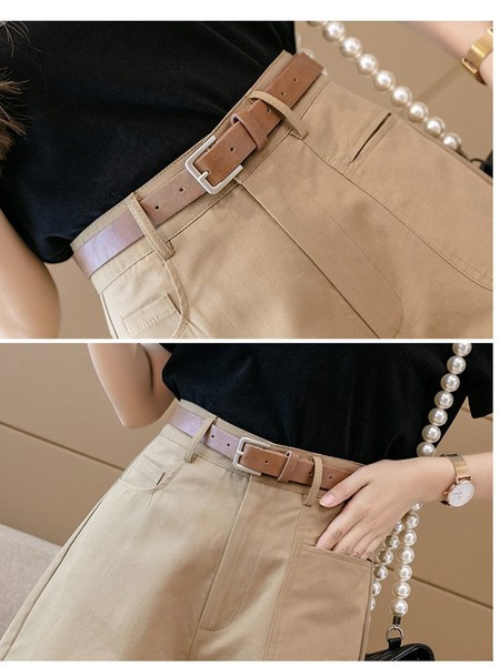 Φαρδύ μοντέλο γυναικείο σορτς με ψηλή μέση και βαθιές τσέπες