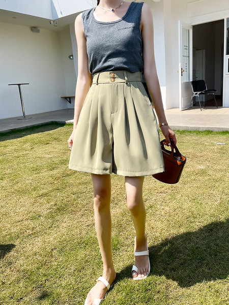 Naiste laiad kõrge vöökohaga püksid