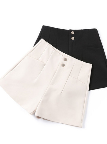 Μοντέρνο γυναικείο παντελόνι με τσέπες - μαύρο και μπεζ χρώμα