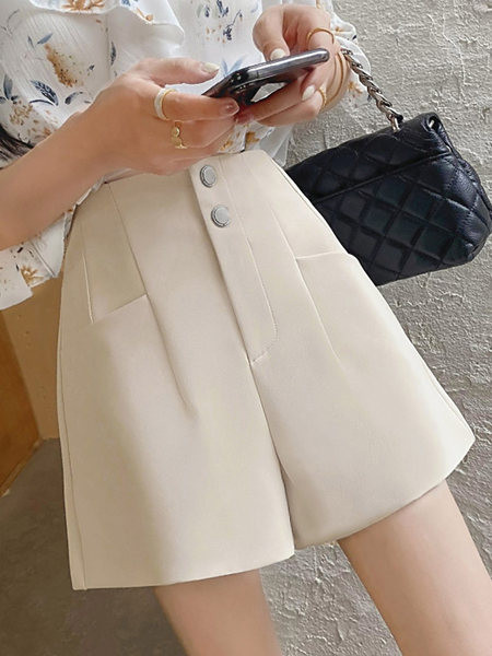 Μοντέρνο γυναικείο παντελόνι με τσέπες - μαύρο και μπεζ χρώμα