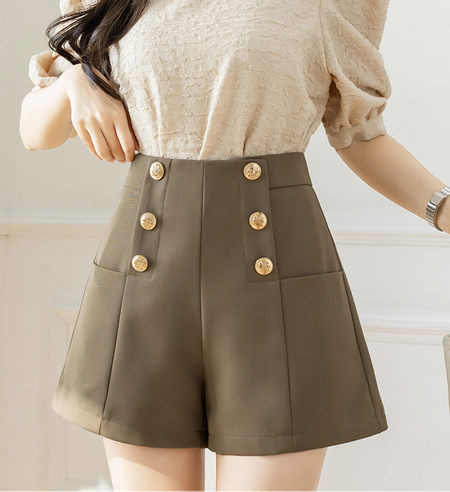 Ženske kratke hlače s visokim strukom i gumbima