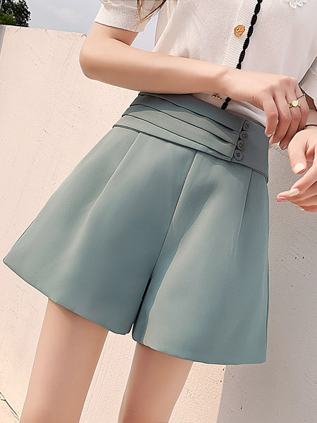 Γυναικείο επίσημο φαρδύ σορτς με ψηλή μέση