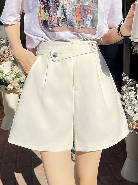 Γυναικείο φαρδύ παντελόνι με ασύμμετρο κούμπωμα