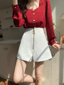 Uus mudel naiste lühikesed püksid lukuga valget ja musta värvi