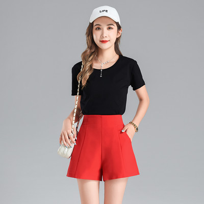 Γυναικείο σορτς με φερμουάρ και ψηλόμεσο