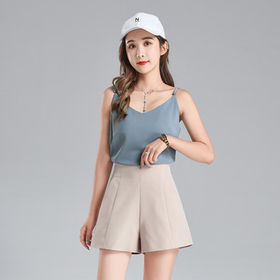 Γυναικείο σορτς με φερμουάρ και ψηλόμεσο