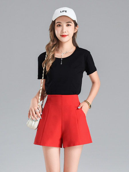 Γυναικείο σορτς με φερμουάρ και ψηλόμεσο