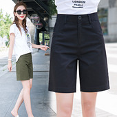 Kõrge vöökohaga vabaaja naiste 3/4 püksid