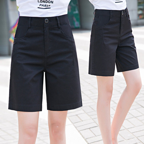 Kõrge vöökohaga vabaaja naiste 3/4 püksid