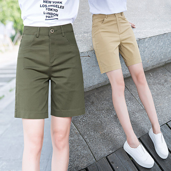 Kõrge vöökohaga vabaaja naiste 3/4 püksid