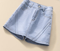 Μοντέρνα γυναικεία τζιν φούστα-παντελόνι