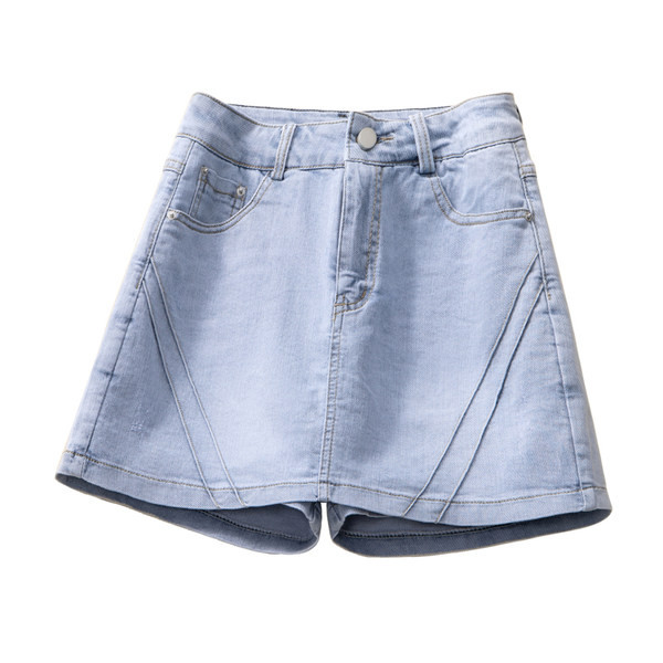 Μοντέρνα γυναικεία τζιν φούστα-παντελόνι