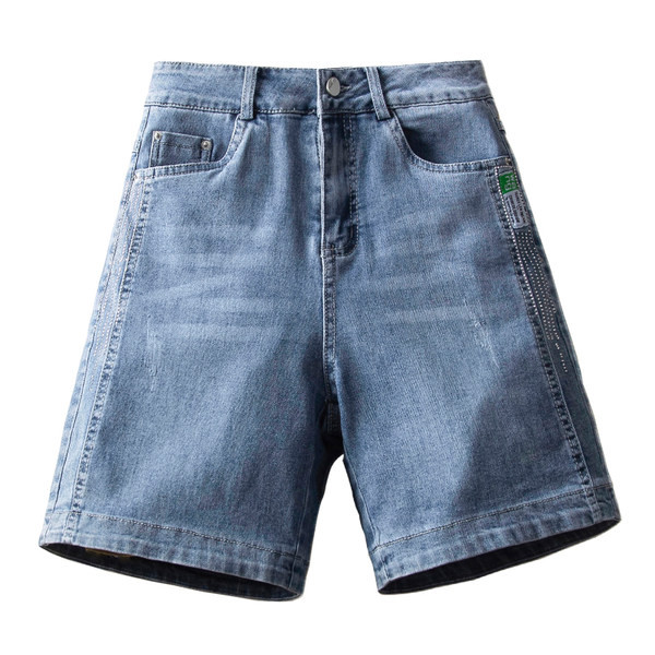 Naiste kõrge vöökoha ja taskutega teksapüksid