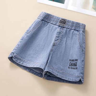 Casual κοντό τζιν με ελαστική μέση