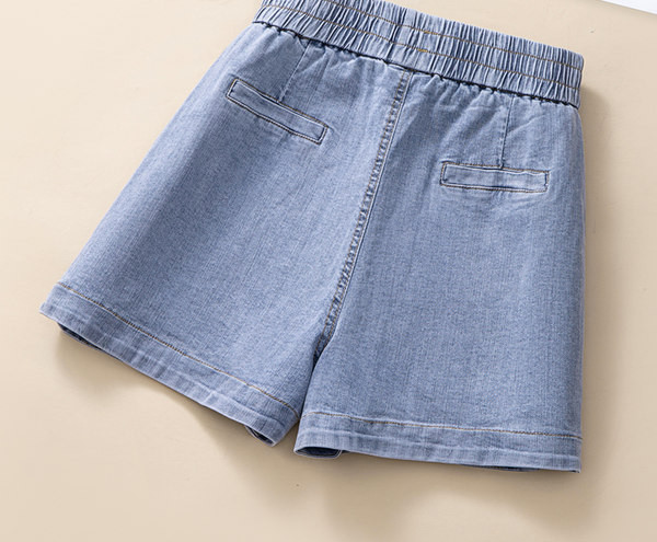 Casual κοντό τζιν με ελαστική μέση