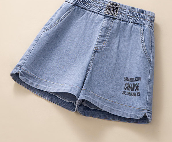 Casual κοντό τζιν με ελαστική μέση