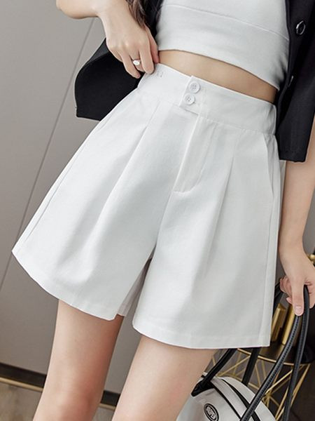 Μοντέρνο γυναικείο σορτς με ψηλή μέση και τσέπες