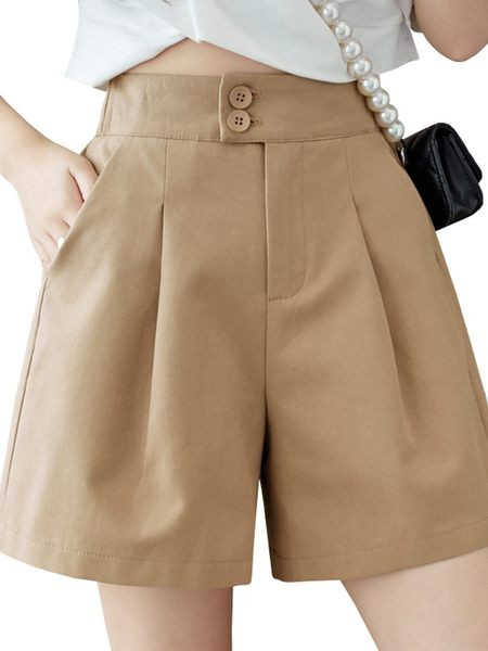 Μοντέρνο γυναικείο σορτς με ψηλή μέση και τσέπες