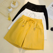 Naiste lühikesed püksid elastse vöökoha ja lipsudega