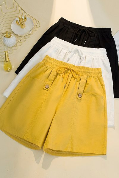 Naiste lühikesed püksid elastse vöökoha ja lipsudega