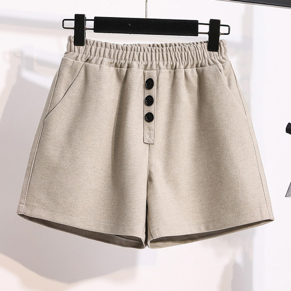 Ženske kratke hlače s elastičnim strukom i gumbima