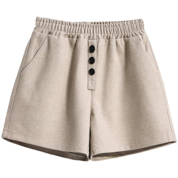 Ženske kratke hlače s elastičnim strukom i gumbima
