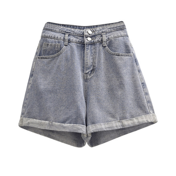 Kõrge vöökohaga nööpidega teksapüksid