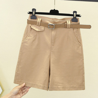 Casual σορτς ίσιο ψηλόμεσο παντελόνι για γυναίκες