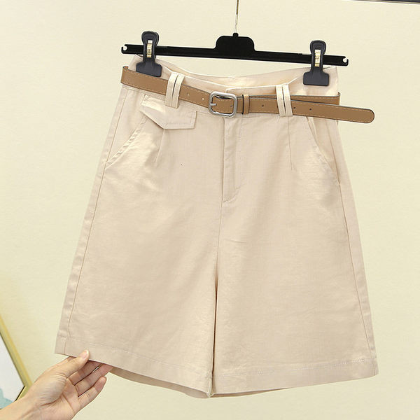 Casual σορτς ίσιο ψηλόμεσο παντελόνι για γυναίκες