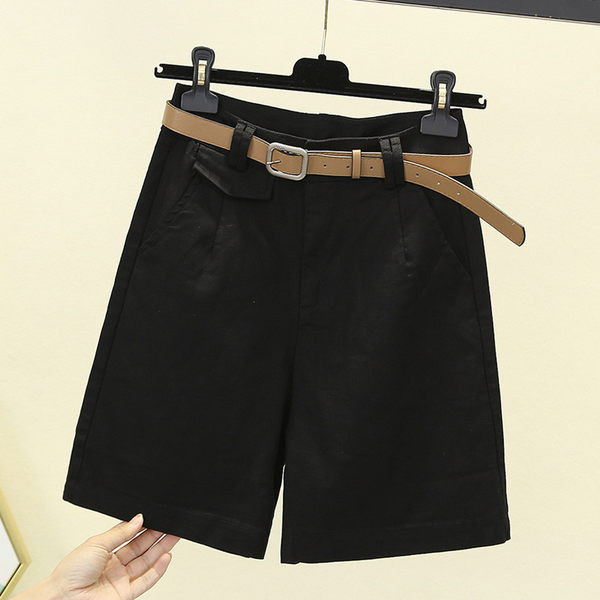 Casual σορτς ίσιο ψηλόμεσο παντελόνι για γυναίκες