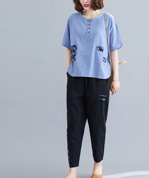 Ženski komplet dvodijelne bluze kratkih rukava i hlača