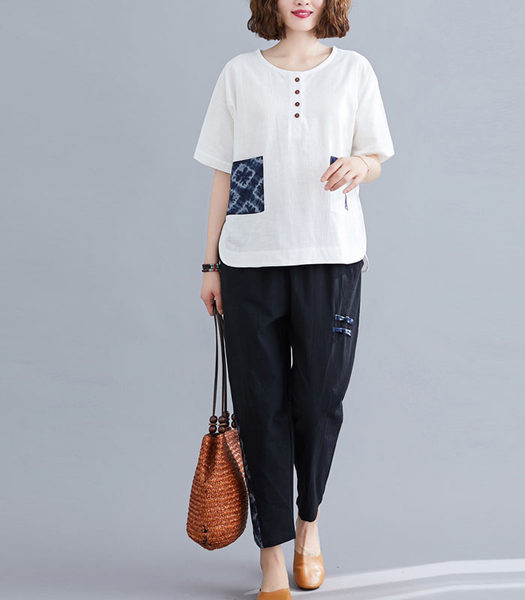 Ženski komplet dvodijelne bluze kratkih rukava i hlača