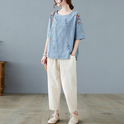 Φαρδύ μοντέλο σετ  για γυναίκες με κέντημα